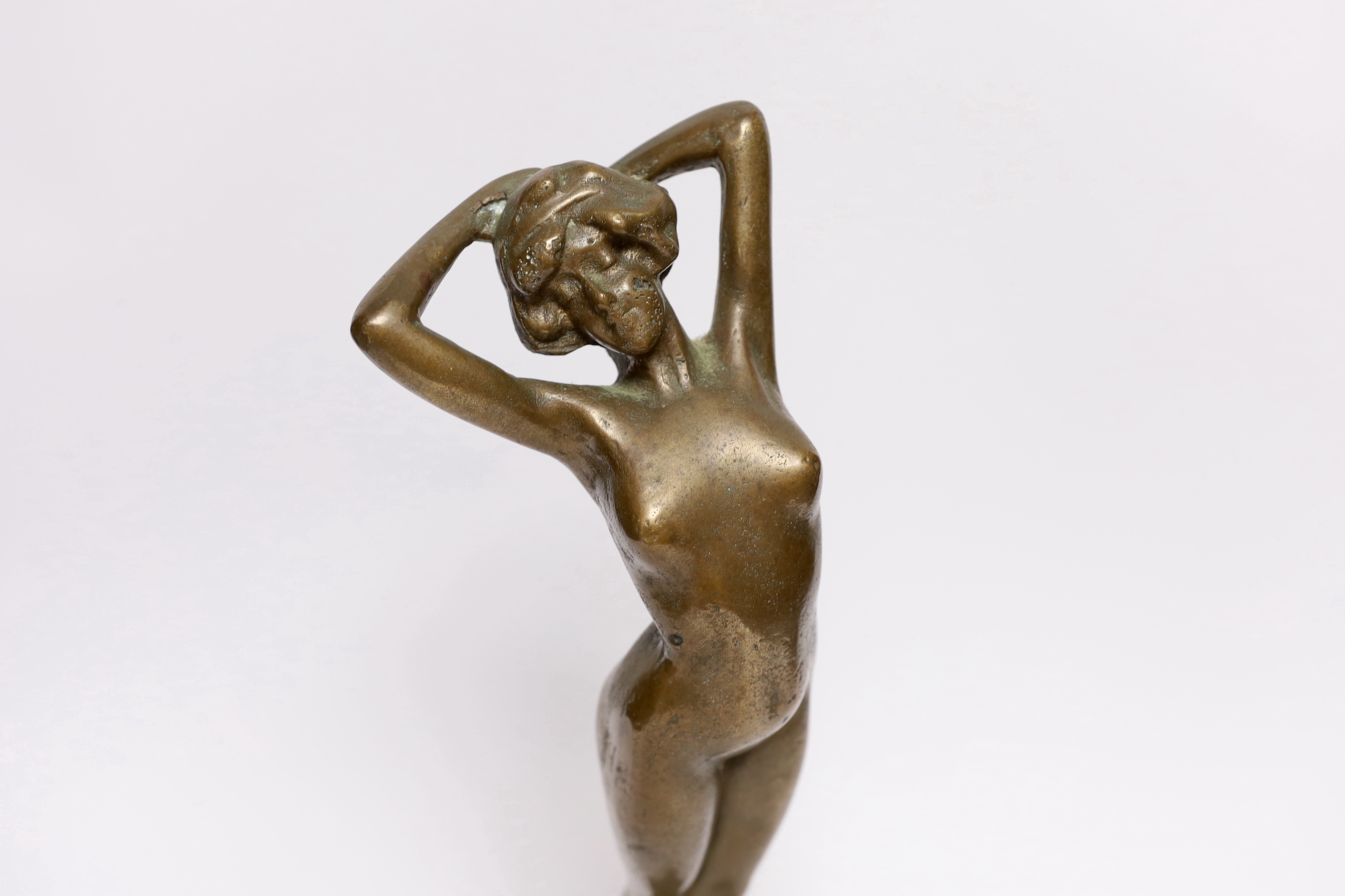 A bronze statue of a female figure, 40cm